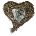 Floristik24 Pflanzschale Herz Friedhof, Rebenherz zum Bepflanzen 15cm 2St