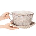 Korb Tasse mit Unterteller Dekoration große Tischdeko 34cm | Floristik24.de