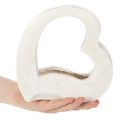 Herz Deko zum Bepflanzen und für Gestecke offen Moderne Herzform 19cm | Floristik24.de