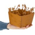 Pflanztopf, Metalldeko mit Vögeln, Übertopf, Frühling Edelrost H15,5cm | Floristik24.de