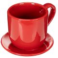Floristik24 Tasse Deko groß mit Unterteller als Planztopf 17cm