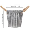 Pflanztopf aus Metall, Deko-Topf mit Henkeln, Pflanzgefäß, Übertopf Ø16,5cm | Floristik24.de