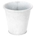 Floristik24 Pflanztopf mit Ornamenten, Übertopf, Metallgefäß Weiß Ø15,5cm H14,5cm