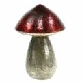 Floristik24 Deko-Pilz Dunkelrot Glas H13cm