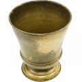 Vintage Übertopf Metall Pokalvase Messing Ø17cm H19cm | Floristik24.de