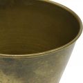 Vintage Übertopf Metall Pokalvase Messing Ø11,5cm H13,5cm | Floristik24.de