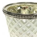 Floristik24 Teelichtglas Pokal Bauernsilber H9cm