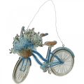 Floristik24 Dekoschild Holz Fahrrad Sommerdeko Schild zum Hängen Blau, Weiß 31×25cm
