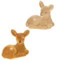 Floristik24 Deko Rehkitz Figur liegend für Tischdeko 8cm 6St