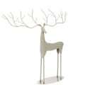 Floristik24 Deko-Hirsch-Skulptur mit großem Geweih moderne Metalloptik 48cm
