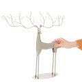 Deko-Hirsch-Skulptur mit großem Geweih moderne Metalloptik 48cm | Floristik24.de