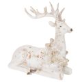 Floristik24 Dekofigur Hirsch sitzend mit Geweih 30cm