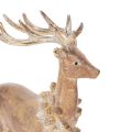 Dekofigur Hirsch mit Geweih zum Aufstellen Weihnachtsdeko 28cm | Floristik24.de