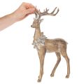 Dekofigur Hirsch stehend mit Geweih und Tannenzapfen 41cm | Floristik24.de