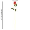 Künstliche Rose mit langem Stiel Rote Kunstblume 62cm 12St | Floristik24.de