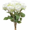 Deko-Rose Seidenblumen im Bund Creme 36cm 8St