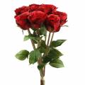 Floristik24 Rose im Bund künstlich Rot 36cm 8St
