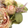 Rosen Kunstblumen im Bund Herbstbouquet Creme, Rosa H36cm