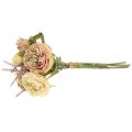 Floristik24 Rosen Kunstblumen im Bund Herbstbouquet Creme, Rosa H36cm