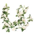 Floristik24 Künstliche Rosen Girlande mit weißen Blüten für Dekoration 170cm