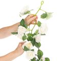 Künstliche Rosen Girlande mit weißen Blüten für Dekoration 170cm | Floristik24.de