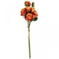 Floristik24 Rosenstrauß künstlich Rosen Seidenblumen Orange 53cm Bund