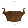 Dekoschale Rentierkopf oval Rost rustikal 41cm | Floristik24.de