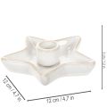 Kerzenhalter Stern aus Keramik Weiß für Stabkerzen 12cm 2St | Floristik24.de