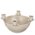 Floristik24 Kerzenschale mit 4 Haltern Adventskranz modern Beige 15cm
