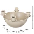 Kerzenschale mit 4 Haltern Adventskranz modern Beige 15cm | Floristik24.de