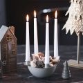 Kerzenschale mit 4 Haltern Adventskranz modern Beige 15cm | Floristik24.de