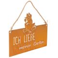 Floristik24 Schild mit Spruch Frosch Metallschild Garten Edelrost 38cm