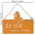 Schild mit Spruch Frosch Metallschild Garten Edelrost 38cm | Floristik24.de