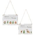 Floristik24 Metallschild zum Hängen mit Spruch und Weihnachtsmotiven 21cm 2St