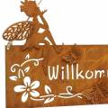 Floristik24 Schild "Willkommen" Metall Rost 25×15,5cm 2St