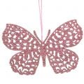 Dekohänger Schmetterling Pink Glitter 8cm 12St