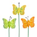 Floristik24 Schmetterling aus Holz am Stab sort. 6,5cm L25cm 18St