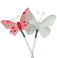 Floristik24 Schmetterlinge mit Draht Blech bunt 6cmx5cm L24cm