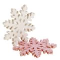 Schneeflocke 4cm Pink/Weiß mit Glitter 72St