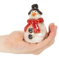 Schneemann Figur mit rotem Schal Weihnachtsdekoration 10cm | Floristik24.de