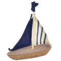 Floristik24 Vintage Segelboot Holz Deko Schiff 12×3×15cm Sortiert 2St