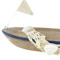 Floristik24 Deko Schiff Holz Segelboot Vintage mit Muscheln H22cm 2St