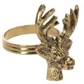 Floristik24 Serviettenring Hirsch-Kopf aus Metall in Gold-Optik 6cm 4St