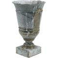 Floristik24 Shabby Chic Pokal Metall Tischdeko Pokalvase Ø18,5 H30cm