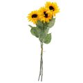 Floristik24 Kunstpflanzen, künstliche Sonnenblume Kunstblumen Gelb 74cm 3St