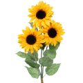 Floristik24 Kunstpflanzen, künstliche Sonnenblume Kunstblumen Gelb 74cm 3St