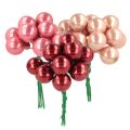 Floristik24 Weihnachtskugeln am Draht Set Mini glänzend Spiegelbeeren 20mm 140St