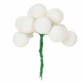 Spiegelbeeren Mini-Glaskugeln am Draht Weiß 25mm 140 Stück | Floristik24.de