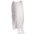 Floristik24 Zierband mit Spitze Baumwolle Feine Bordüre auf Rolle 25mm 10m