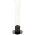 Floristik24 Stabkerzenhalter mit Glaszylinder Schlicht und zeitlos 31cm